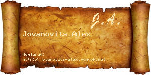 Jovanovits Alex névjegykártya